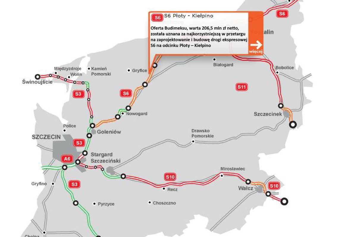 S6 Szczecin - Koszalin odcinek Płoty – Kiełpino