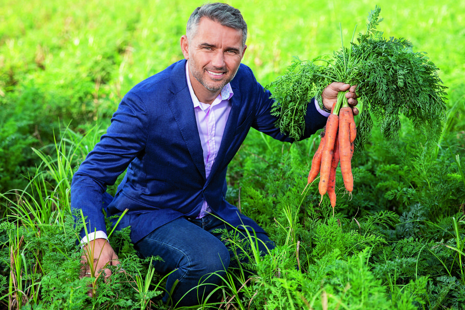 Maciej Jóźwicki, założyciel i prezes Marwitu, sok wyciska z warzyw uprawianych na 1000 ha firmowych pól