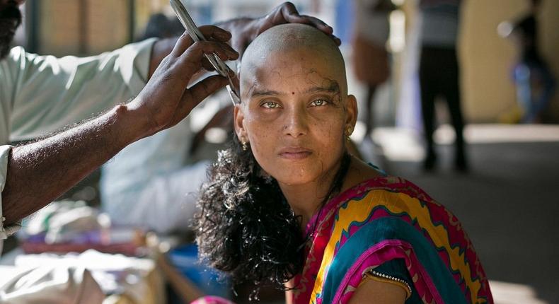 Many temples sell hair Indian women give as a sacrifice to idols [Amusingplanet]