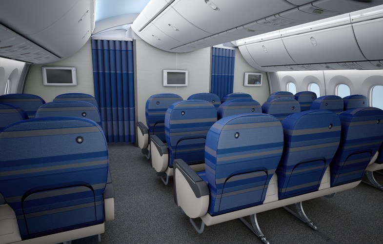 Wnętrze klasy premium economy Boeinga 787 Dreamliner PLL LOT. Źrodło: materiały prasowe LOT