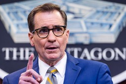 Sekretarz prasowy Pentagonu John Kirby odpowiada na pytania dziennikarzy dotyczące wojny w Ukrainie.