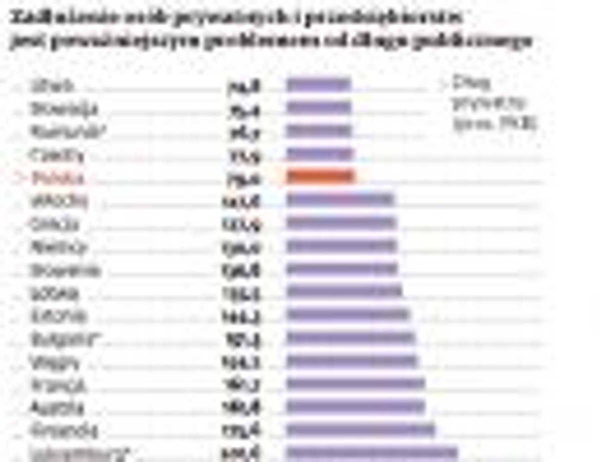 Zadłużenie osób prywatnych i przedsiębiorstw jest poważniejszym problemem od długu publicznego