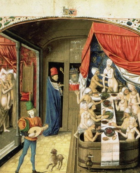 Średniowieczna łaźnia, dopiero w XVI w. zaniechano praktyki publicznej kąpieli