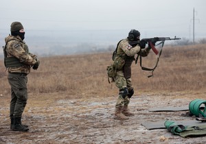 Ruski vojnici na obuci u ruski kontrolisanom delu Donjecka na istoku Ukrajine 31. januara