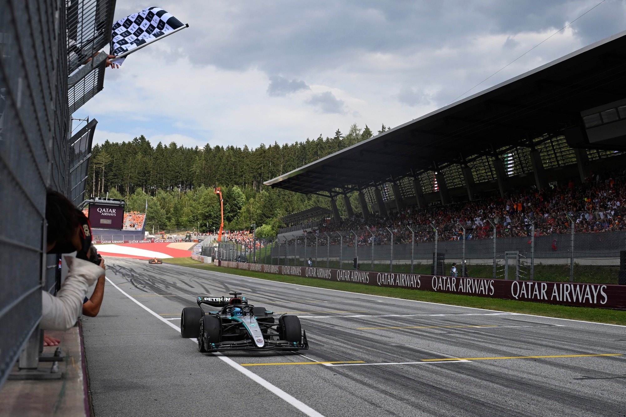 Veľká cena Rakúska: Britský jazdec George Russell (Mercedes).