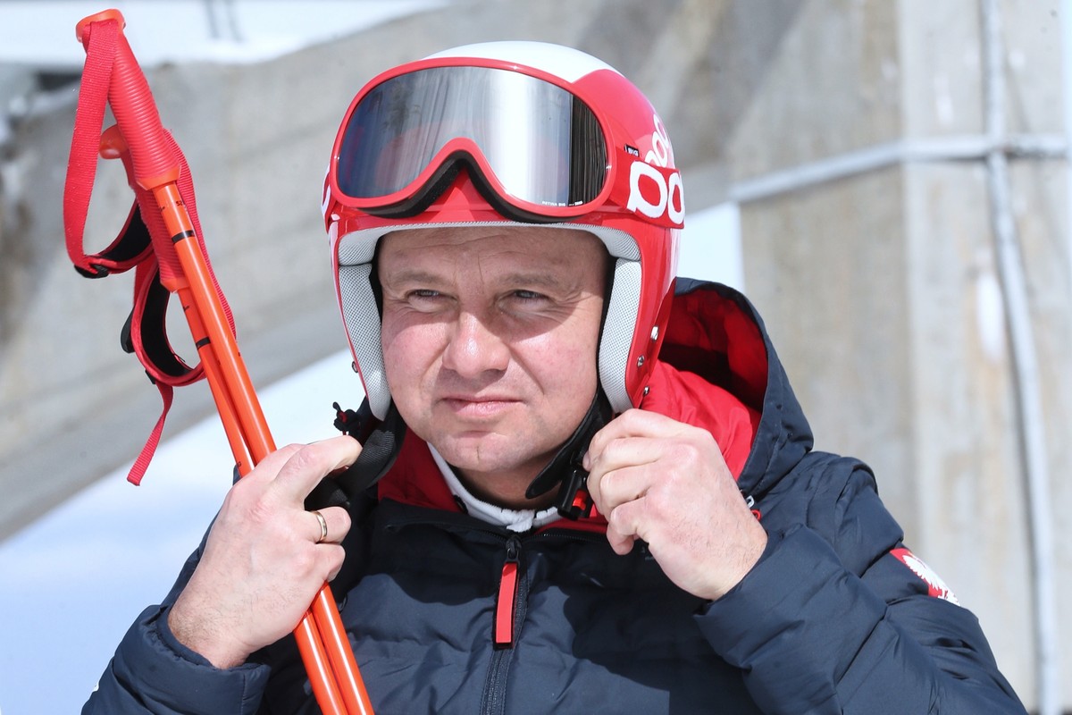 Andrzej Duda na nartach