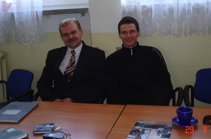 Renisław Dmochowski i Arkadiusz Gołaś podczas spotkania w Ostrołęce w kwietniu 2005 roku