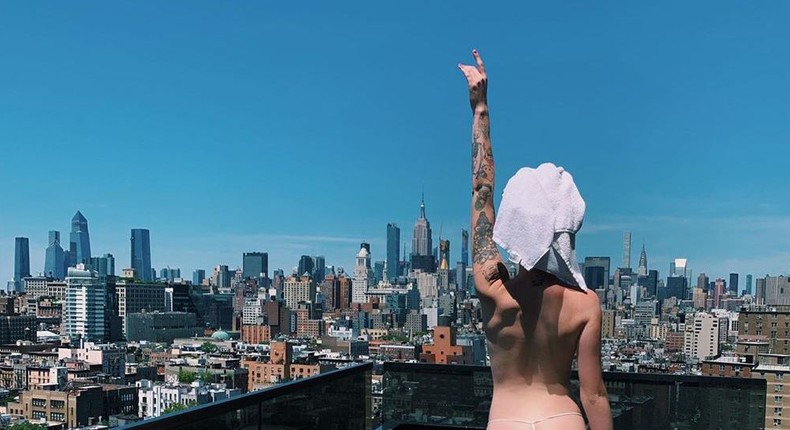 Ireland Baldwin Shares Nearly Naked Photo