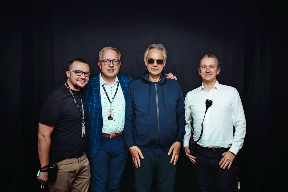 Andrea Bocelli (drugi od prawej) zgromadził na koncercie w Szczecinie w 2017 roku 200 tys. ludzi.