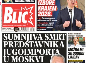 Blic naslovna strana za 17.12.