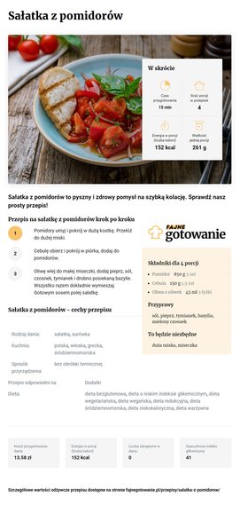 Sałatka z pomidorów