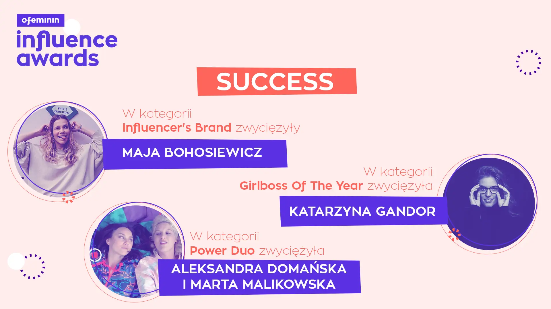 Ofeminin Influence Awards. Znamy zwyciężczynie w kategorii Success