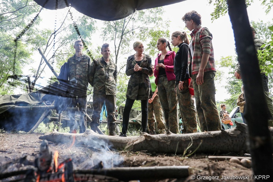 Agata Kornhauser-Duda podczas spotkania z uczestnikami obozu Onko-Survival