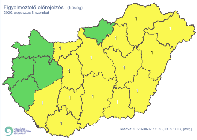 Hőség miatt adtak ki riasztást az országra / Fotó: OMSZ