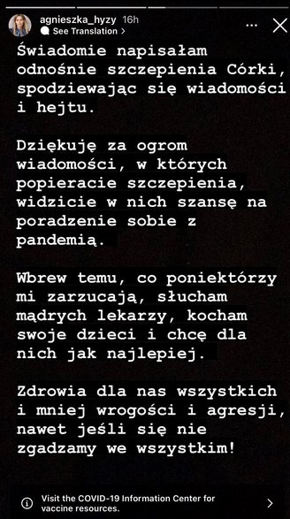 InstaStories Agnieszki Hyży