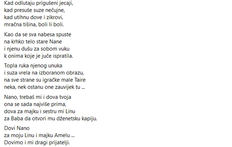 potresna pesma koju su prijatelji psovetili porodici iz novog pazara