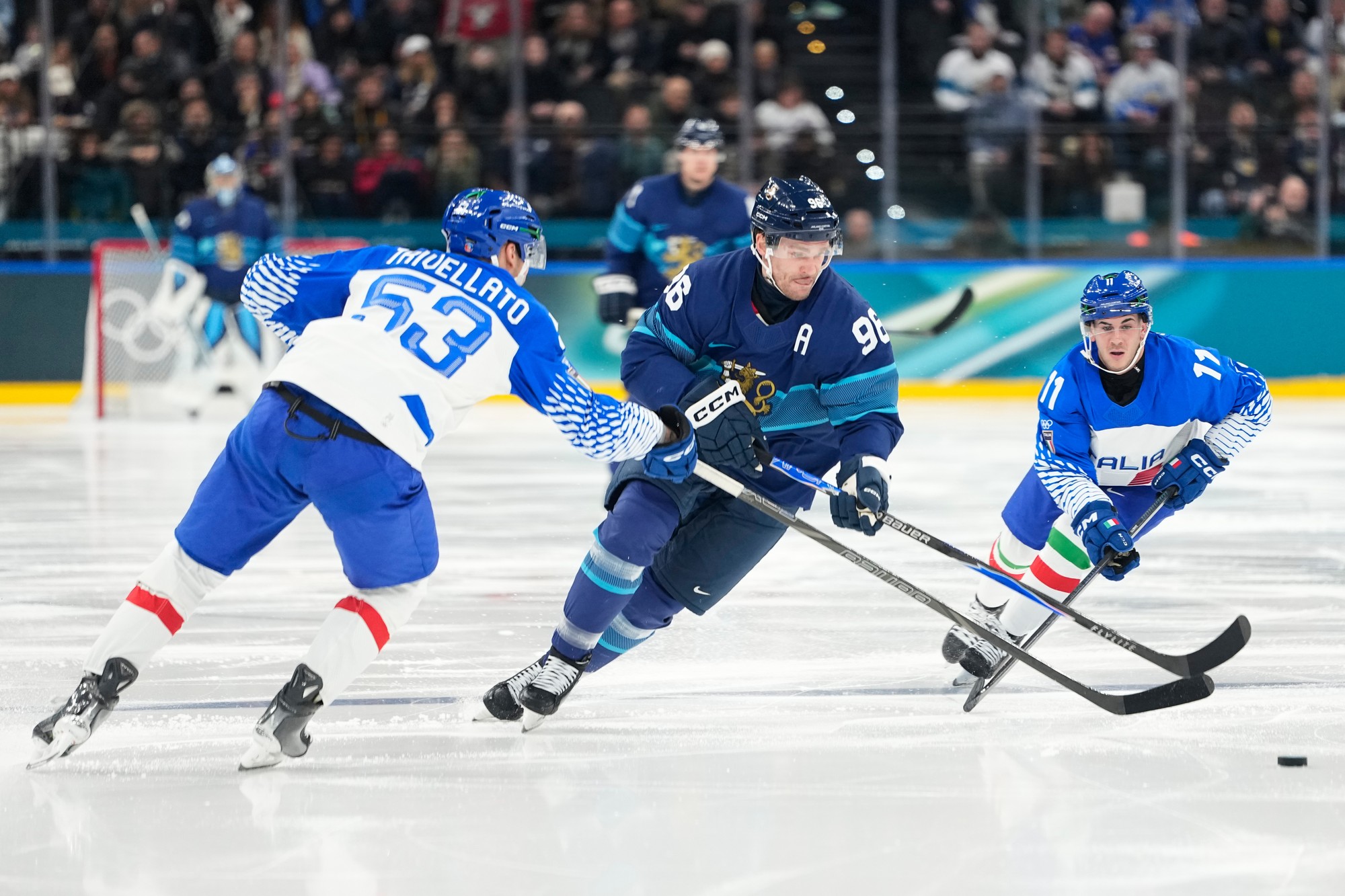 Zápas ZOH 2026: Fínsko - Taliansko. 