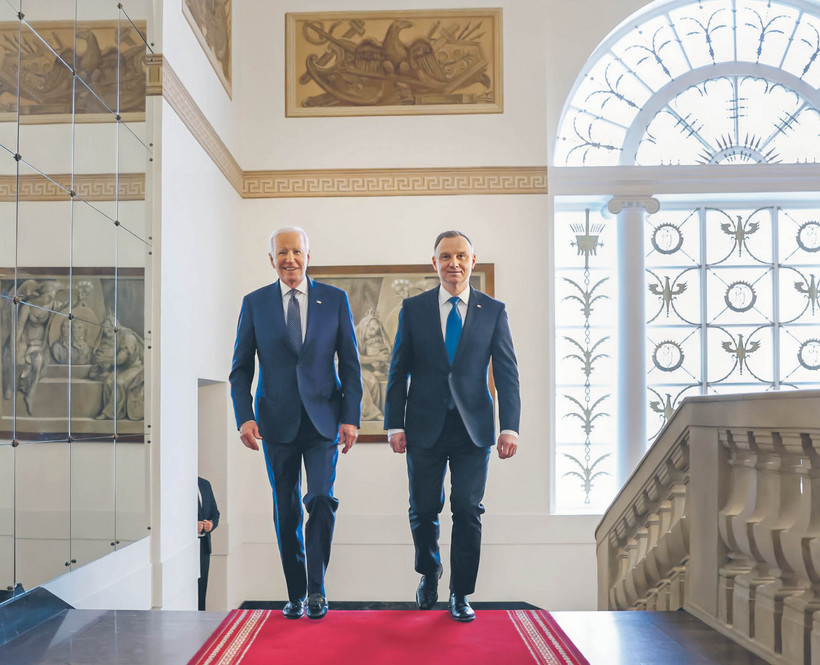 Joe Biden y Andrzej Duda conversaron ayer en el Palacio Presidencial