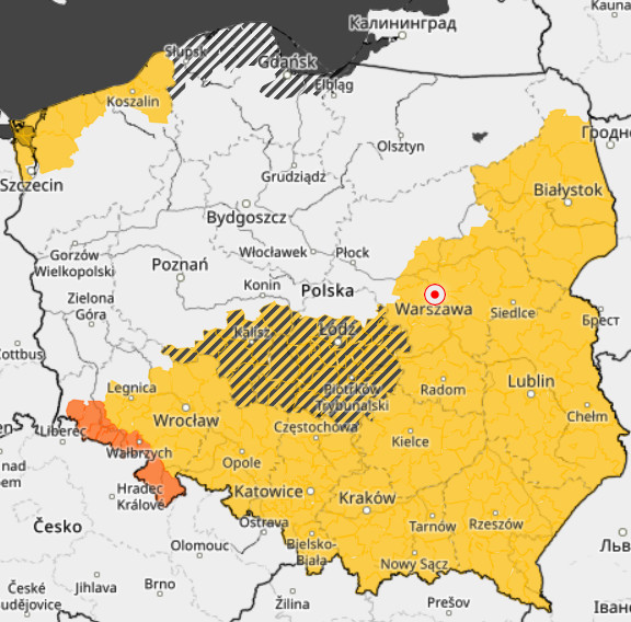 Ostrzeżenia IMGW przed opadami śniegu (1.04.2022)