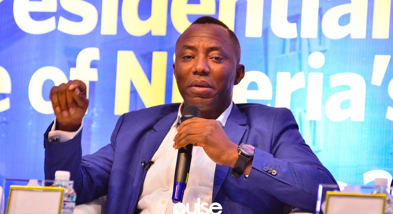 AAC presidential candidate, Omoyele Sowore, speaking at a town hall meeting with presidential candidates on the state of Nigeria's housing market at the University of Lagos on Saturday, January 12, 2019