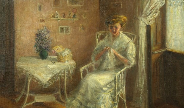 Vidosava Kovačević Devojka u enterijeru 1910, Muzej grada Beograda