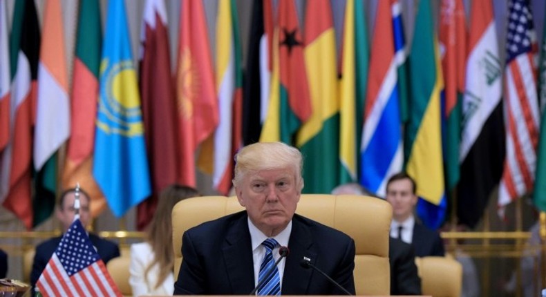 US President Donald Trump attends the Arabic Islamic American Summit at the King Abdulaziz Conference Center in Riyadh on May 21, 2017