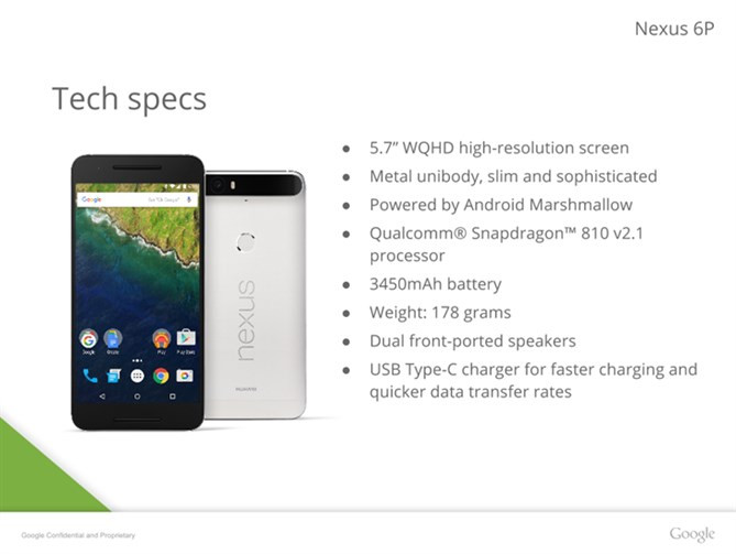 Huawei Nexus 6P - specyfikacja