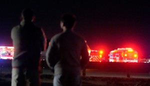 Emergency equipment stages at Gravelly Point, north of Ronald Reagan Washington National Airport, along the Potomac River, Wednesday, Jan. 29, 2025, in Arlington, Va.AP Photo/Mark Schiefelbein