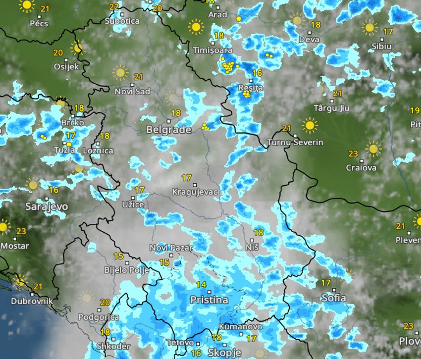 Kretanje nevremena u 16 sati