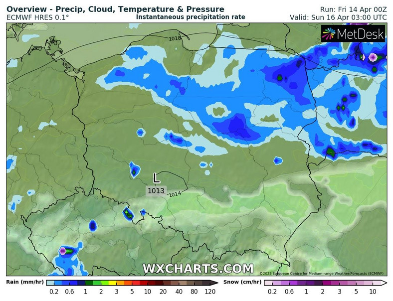 W nocy najpogodniej będzie na południu. Im dalej na północ, tym więcej chmur i deszczu