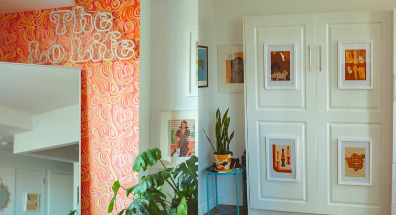 Lauren keeps her groovy style without sacrificing space in her studio apartment.Lauren W./@laurenthelolife