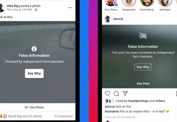 Fake newsy, jak treści "+18". Instagram ograniczy udostępnianie fałszywych informacji