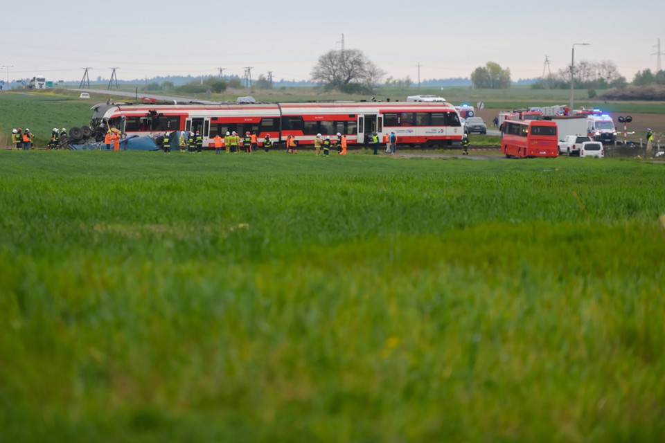 Wypadek na przejeździe kolejowym