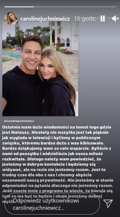 "Love Island". Caroline i Mateusz już nie są parą! Wydali oświadczenie