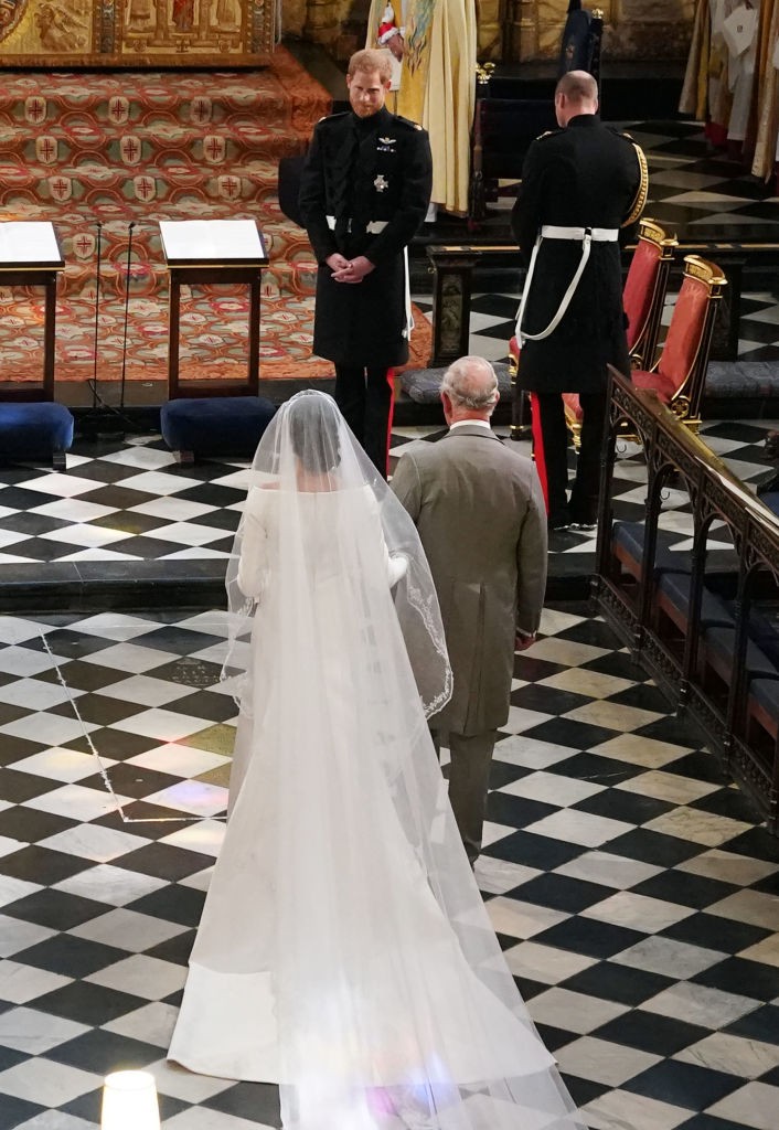 Meghan Markle és Károly király az oltárhoz vezető úton, 2018-ban