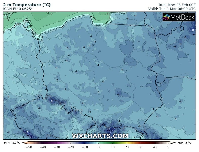 W nocy wszędzie zrobi się mroźno