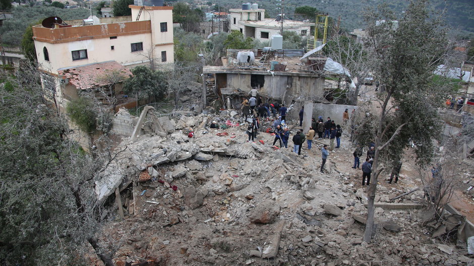 Zniszczenia w południowym Libanie po nalocie izraelskim