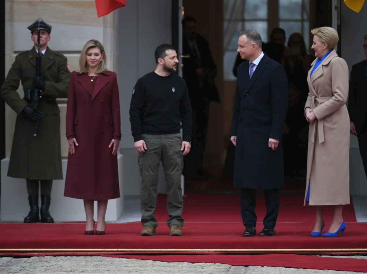 Ołena Zełenska Wołodymyr Zełenski Andrzej Duda Agata Duda