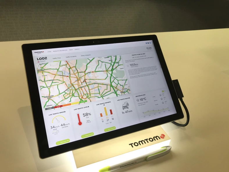 W każdej chwili można sprawdzić sytuację w wielu miastach. Także w Polsce. Centrum TomTom Telematics