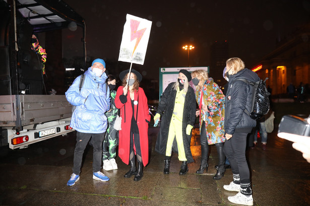 Protest artystów w Warszawie