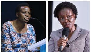 Dr Kedrace Turyagyenda is the new Education Ministry PS replacing Kate Lamaro (R)