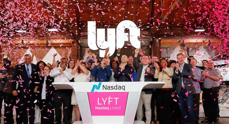 Lyft IPO Nasdaq bell