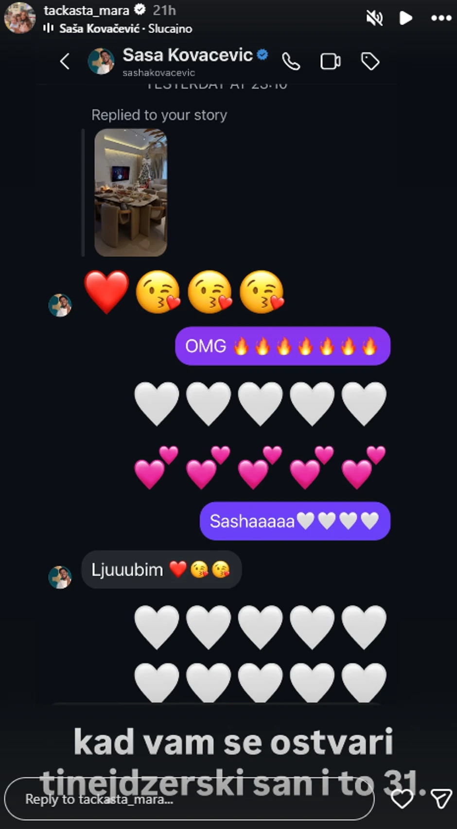 Saša Kovačević poslao poruku Tačkastoj Mari