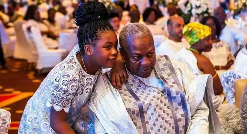 Former President John Mahama with his daughter Farida Mahama