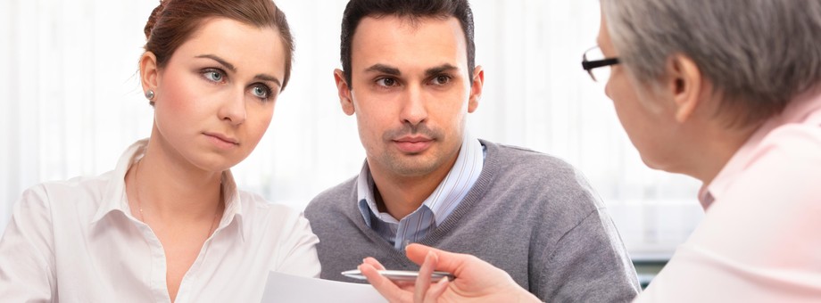 young couple at the financial planning consultation