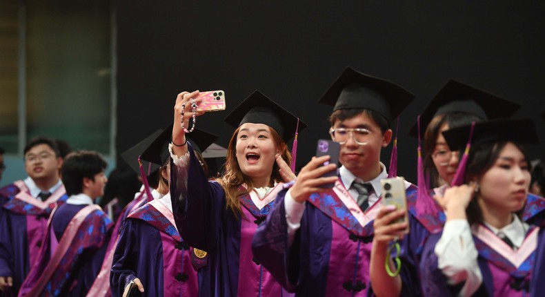 Graduates attend 2023 Tsinghua University Commencement Ceremony on June 24, 2023 in Beijing, China.Yuan Yi/Beijing Youth Daily/VCG via Getty Images