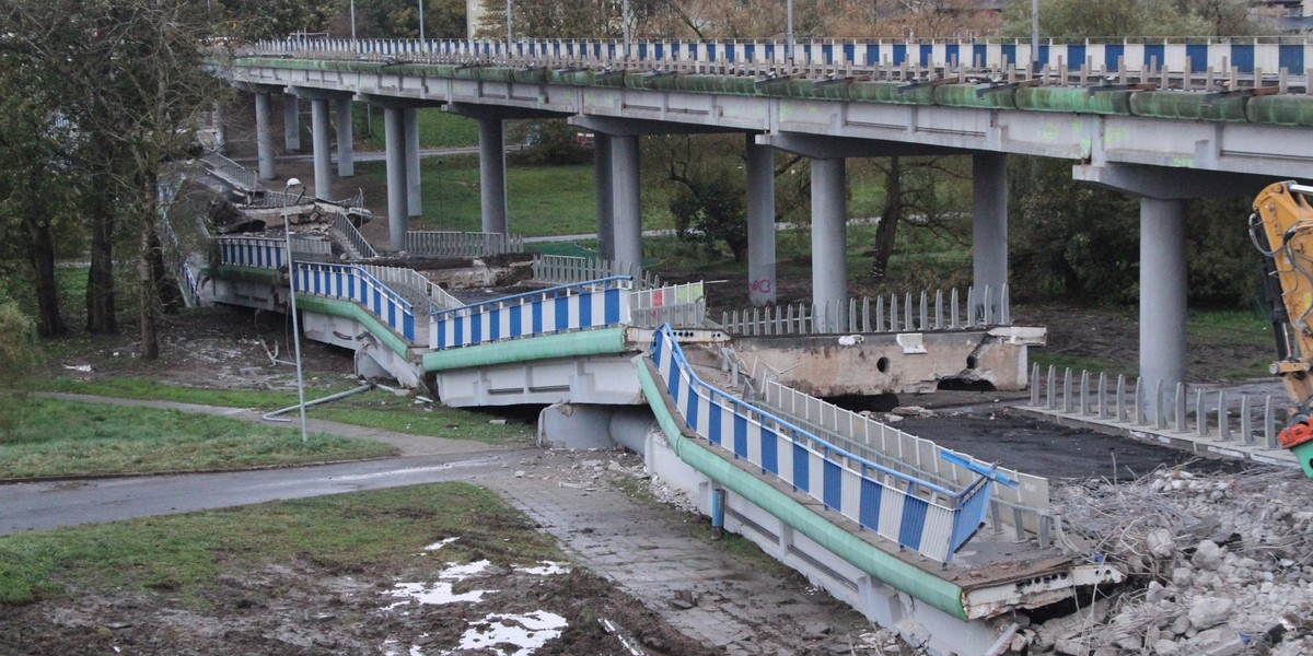 Wiadukt w Koszalinie runął jak domek z kart.