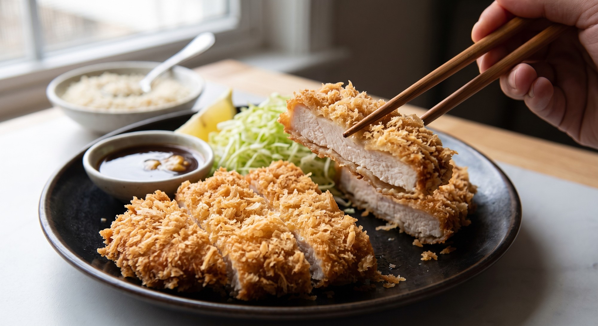 Práve strúhanka panko vytvára typickú ľahkú a mimoriadne chrumkavú kôrku, ktorá je pre japonské katsu charakteristická. (Ilustračný obrázok)