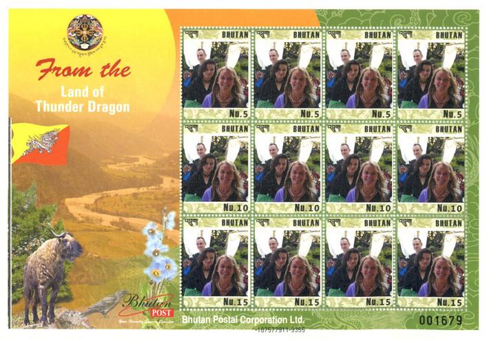 Viola Śpiechowicz na znaczkach pocztowych Bhutanu
