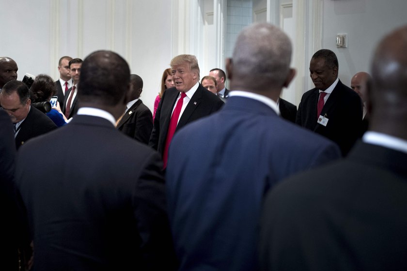 US President Donald Trump lunch with US and African leaders